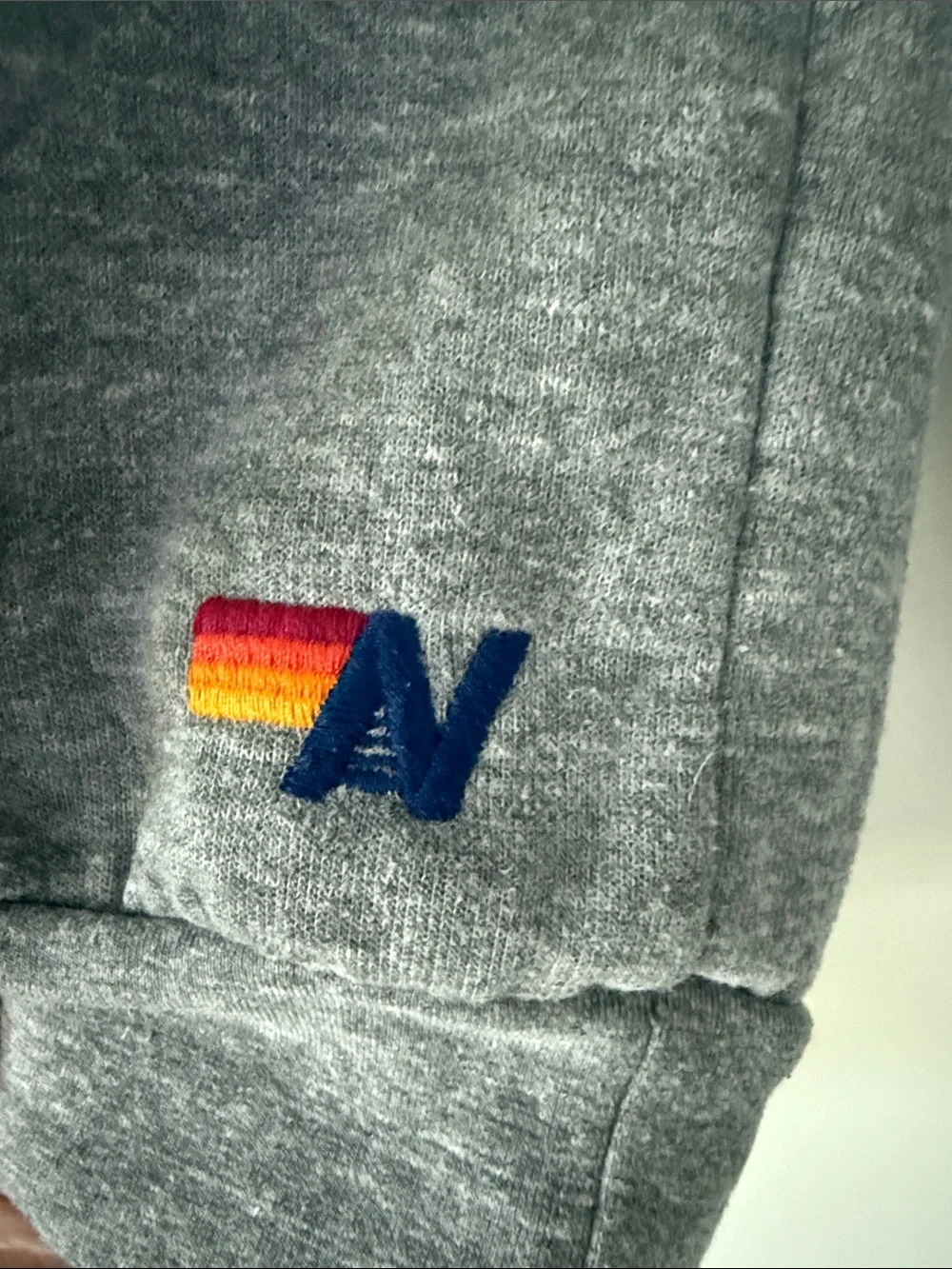 Aviator Nation Gray Crewneck with Blue and Red 'PRAY FOR SNOW' Graphic
